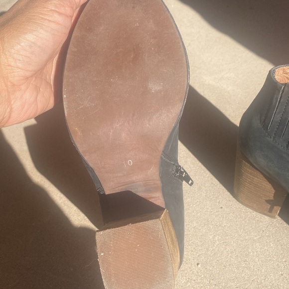 Jeffrey Campbell Hanger Washed Leather Chunky Ankle Boots Size 10 Blackish Gray - Picture 7 of 12